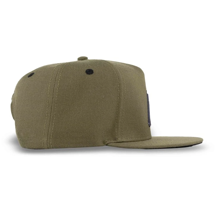 Greenish Brown Embroidery Snapback Cap
