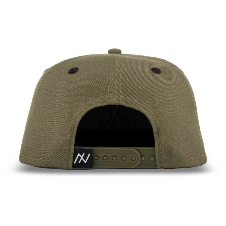 Greenish Brown Embroidery Snapback Cap