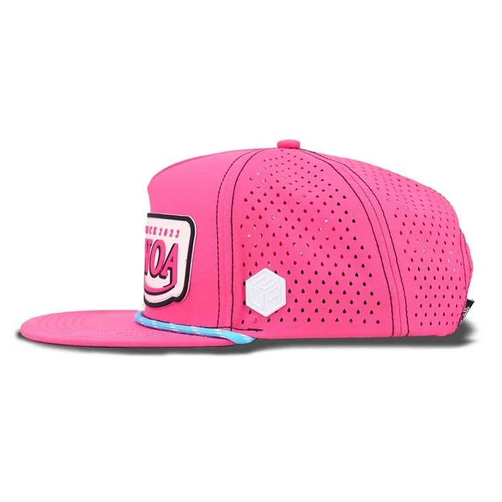 Rose Pink Rubber Snapback Cap